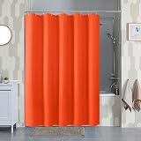 Shower Curtain with Metal Hooks Waffle Fabric 152x182cm Orange view 2