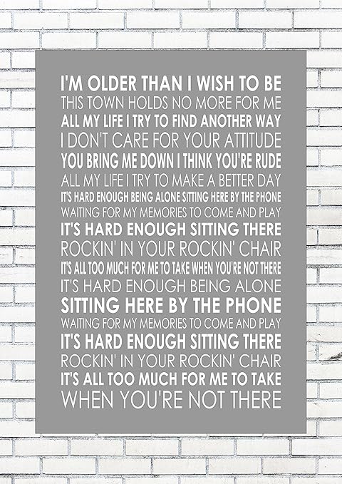 Rocking Chair Oasis Word Typography Lyrics Lyric Song