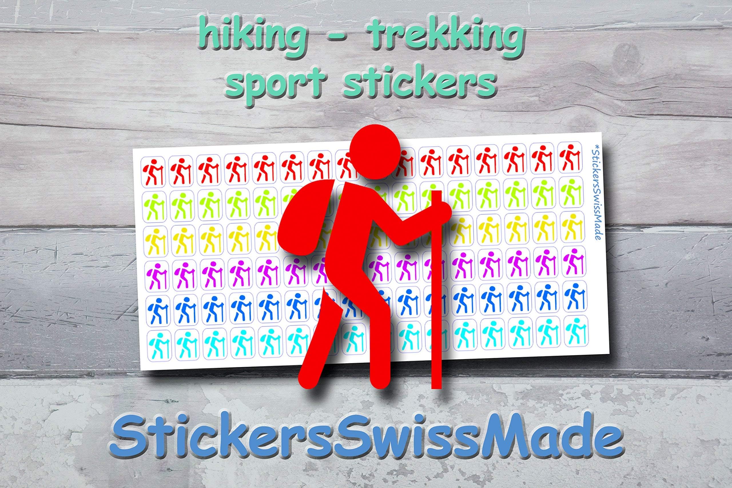 HIKER - TREKKING | small rainbow colored sport icon | sticker for your planner or bullet journal