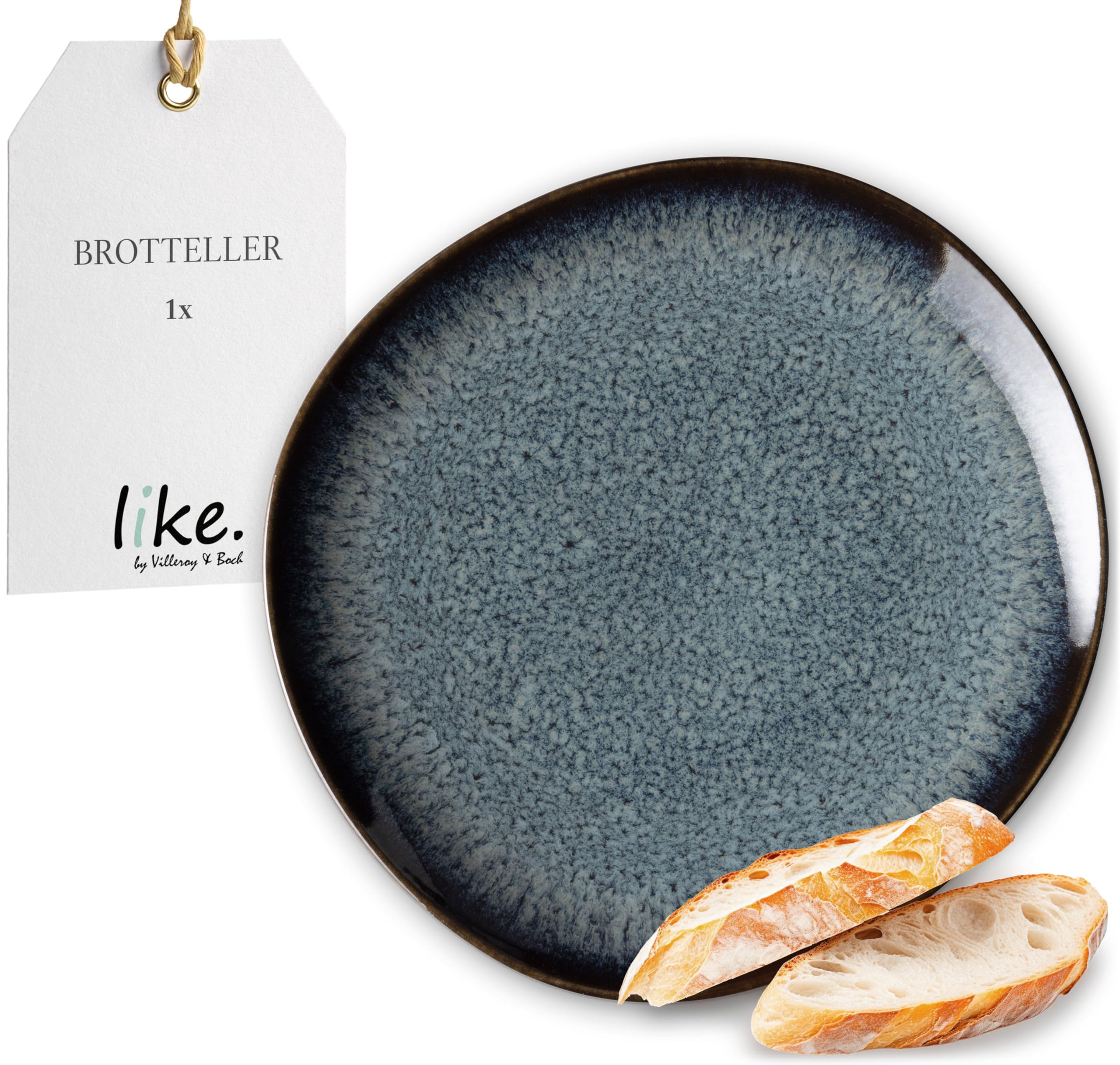 like. by Villeroy & Boch - Lave gris bread plate 17.5 x 17 x 2 cm, plate grey, earthenware