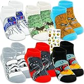 Star Wars No Show Socks For Kids - Bundle with 6 Pairs of No Show Socks Size 7-10 Plus Stickers for Boys, Girls Ages 4-6 | Star Wars Gift Set