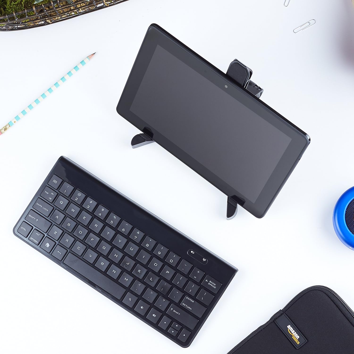 Basics Adjustable Tablet Holder Stand - Compatible with Apple iPad, Samsung Galaxy and Kindle Fire Tablets: Computers & Accessories
