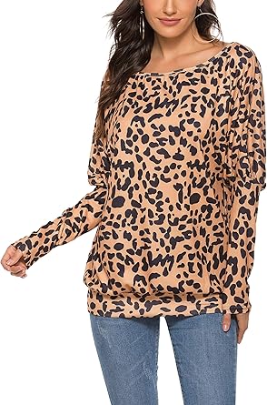 leopard print batwing top