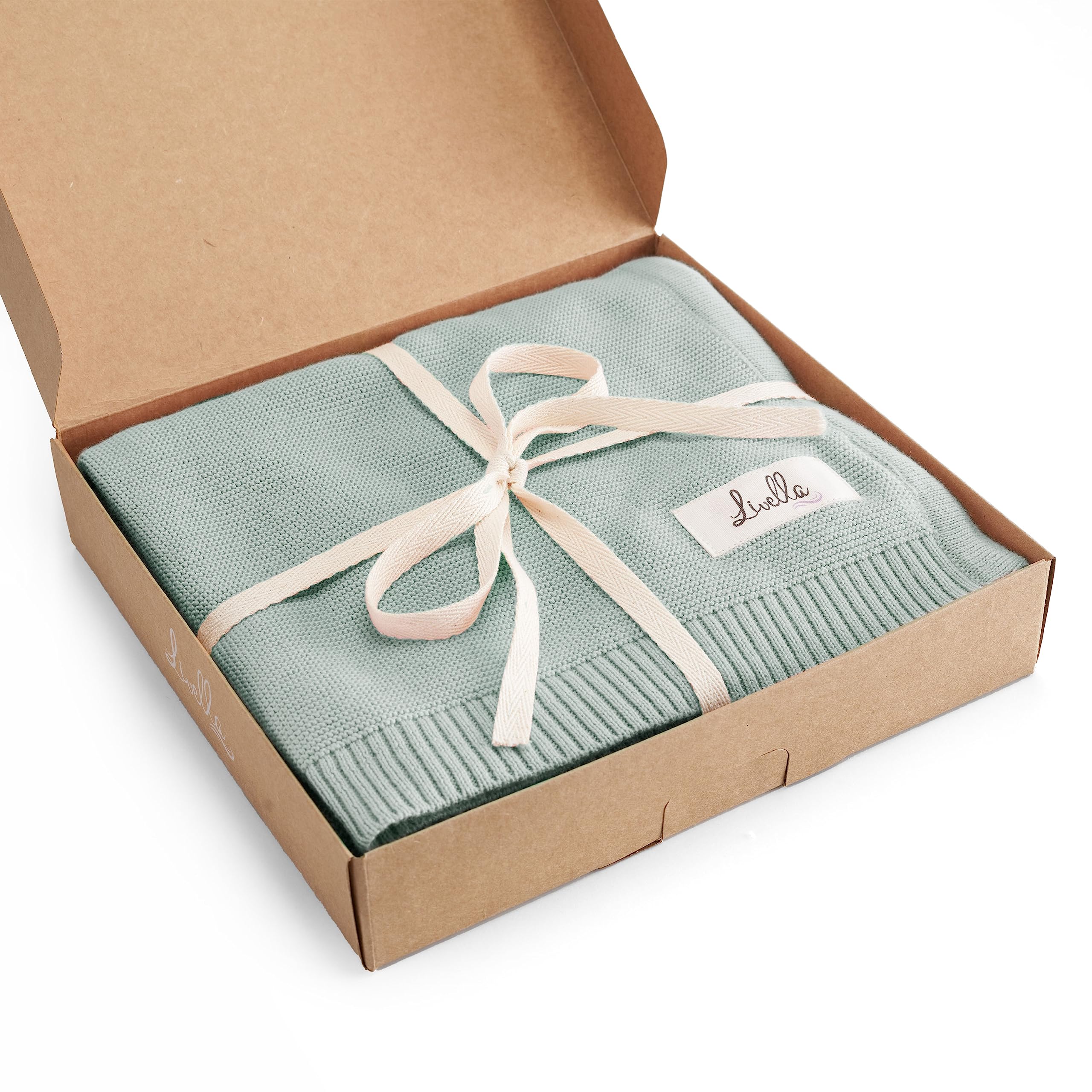 Livella Baby Blanket 100% Organic Cotton, Super Soft and Breathable Knitted Premium Baby Blanket, Ideal for Soft Baby Skin, Material Certified Oeko-TEX Standard 100 and GOTS