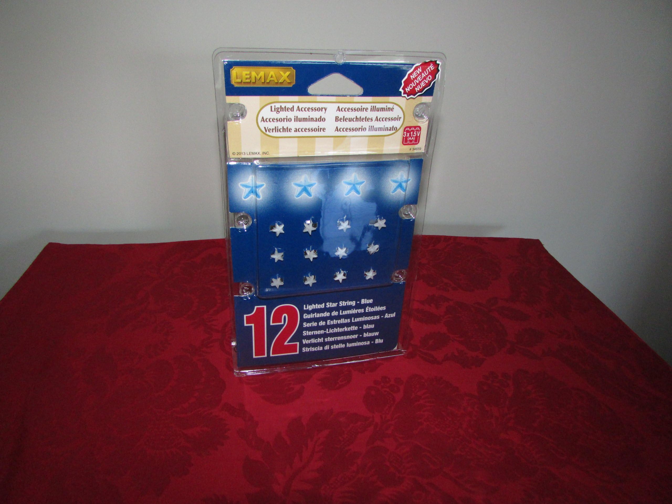 Lemax Lighted Star String Item # 34659 12 Mini Blue Star Lights