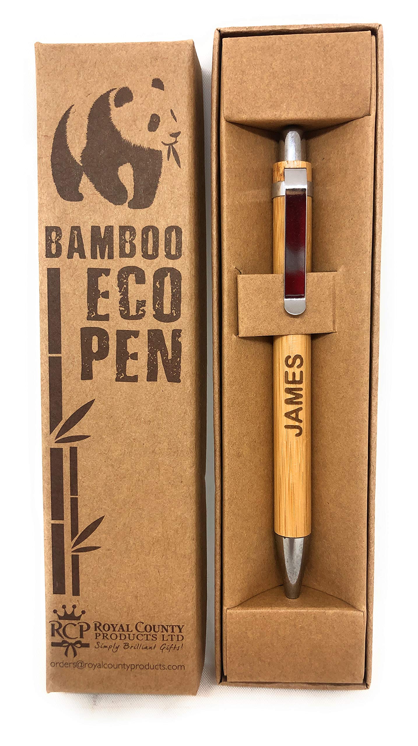 Royal County Personalised Bamboo Pens - Eco Friendly - James