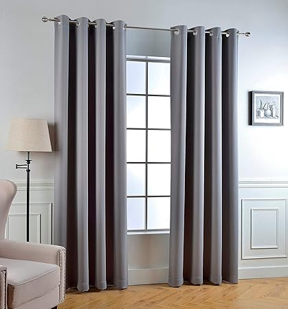 Hope Best Thermal Insulated Blackout Curtains Grommet Panel Room Darkening For Living Room And Bedroom 2 Panels Set Grey 52x84 Inch 2 Panels