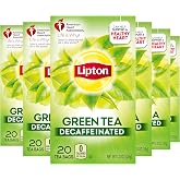 Lipton Decaffeinated Green Tea Bags, Hot or Iced, Can Support Heart Health, 20 Tea Bags (Pack of 6)