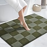 PURRUGS Bathroom Rug Non-Slip Machine Washable 30" x 46", Super Absorbent and Quick-Dry Bath Mat, Extra Soft and Plush Bath Rug for Shower, Bathtub and Sink, Sage Green & Olive Green