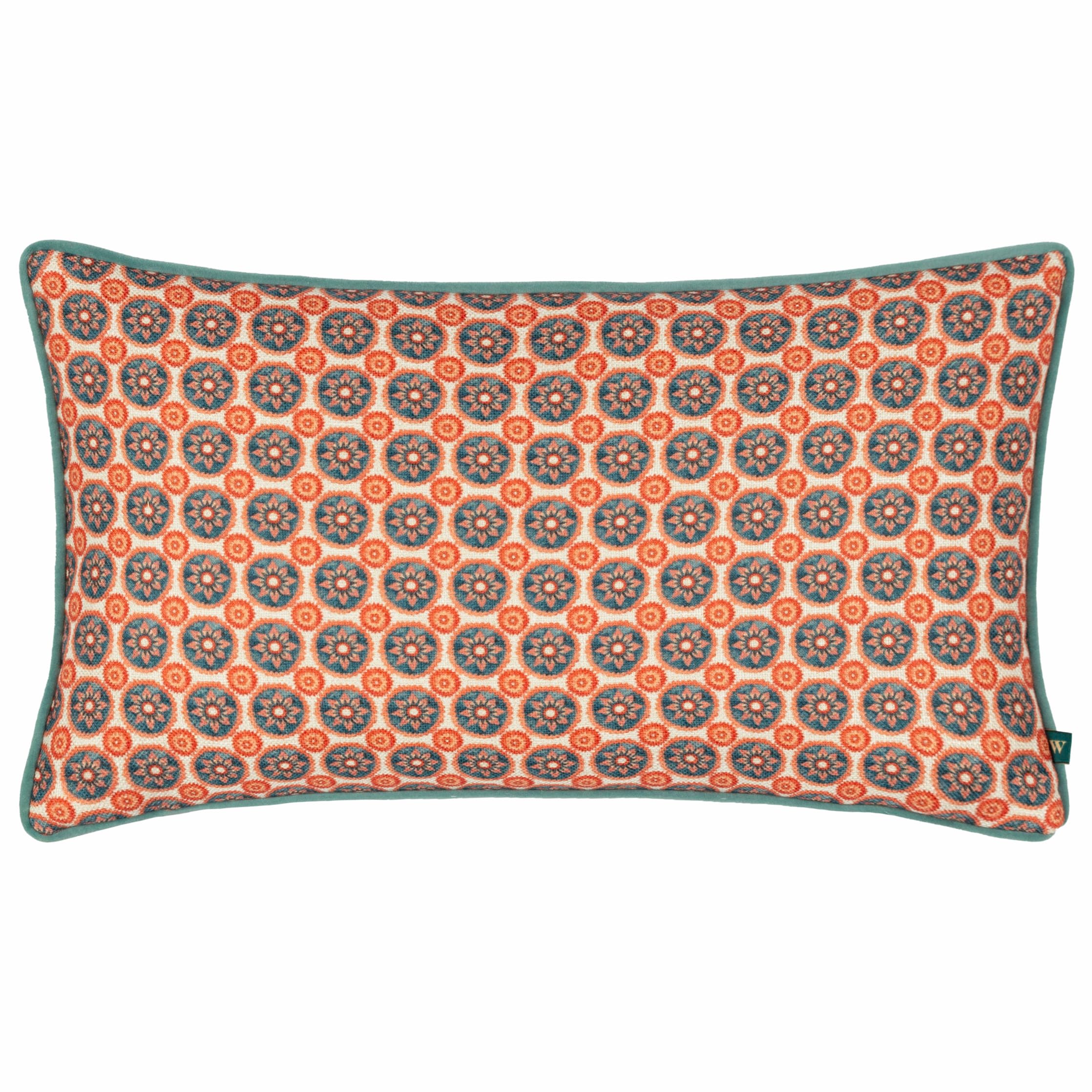 furn. Wylder Tropics Onika Rectangular Geometric Piped Cushion Cover