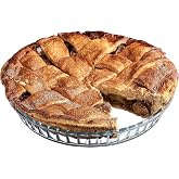 Simax Glass Pie Pan, 11 Inch Round Pie Plate, Glass Baking Dish, Fluted Pie Holder, Oven Safe Tray, Borosilicate Glass