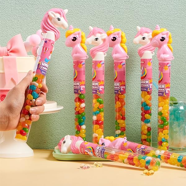 SYNCFUN 12PCS CANDY JELLY BEAN, INDIVIDUALLY WRAPPED TUBE BUNDLE STICK, ROMANTIC GIFT FOR CLASSROOM EXCHANGE PARTY FAVOR, HOLIDAY REWARD PRIZES