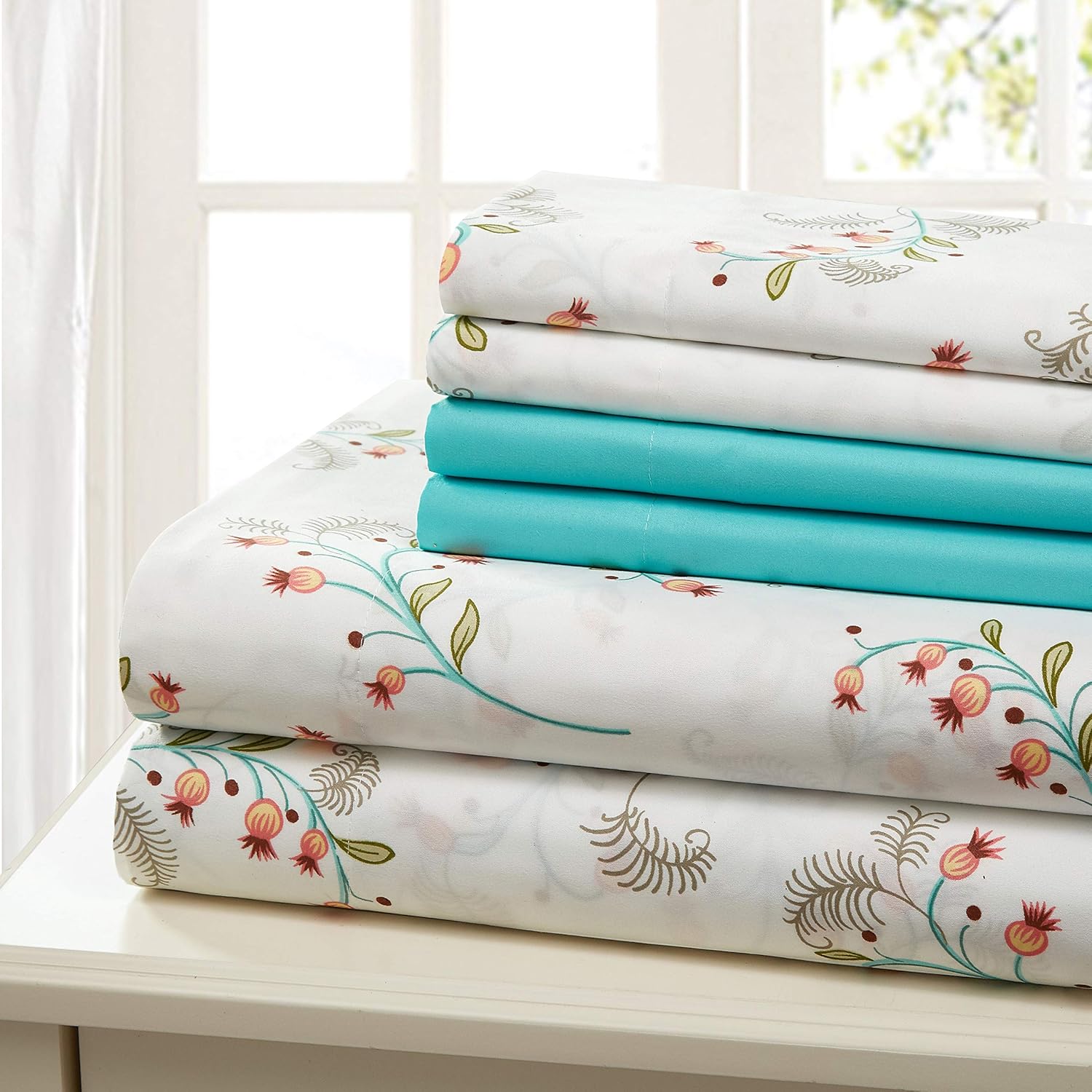 Traditional Home Sheet Set Cotton Percale 6 Piece Print