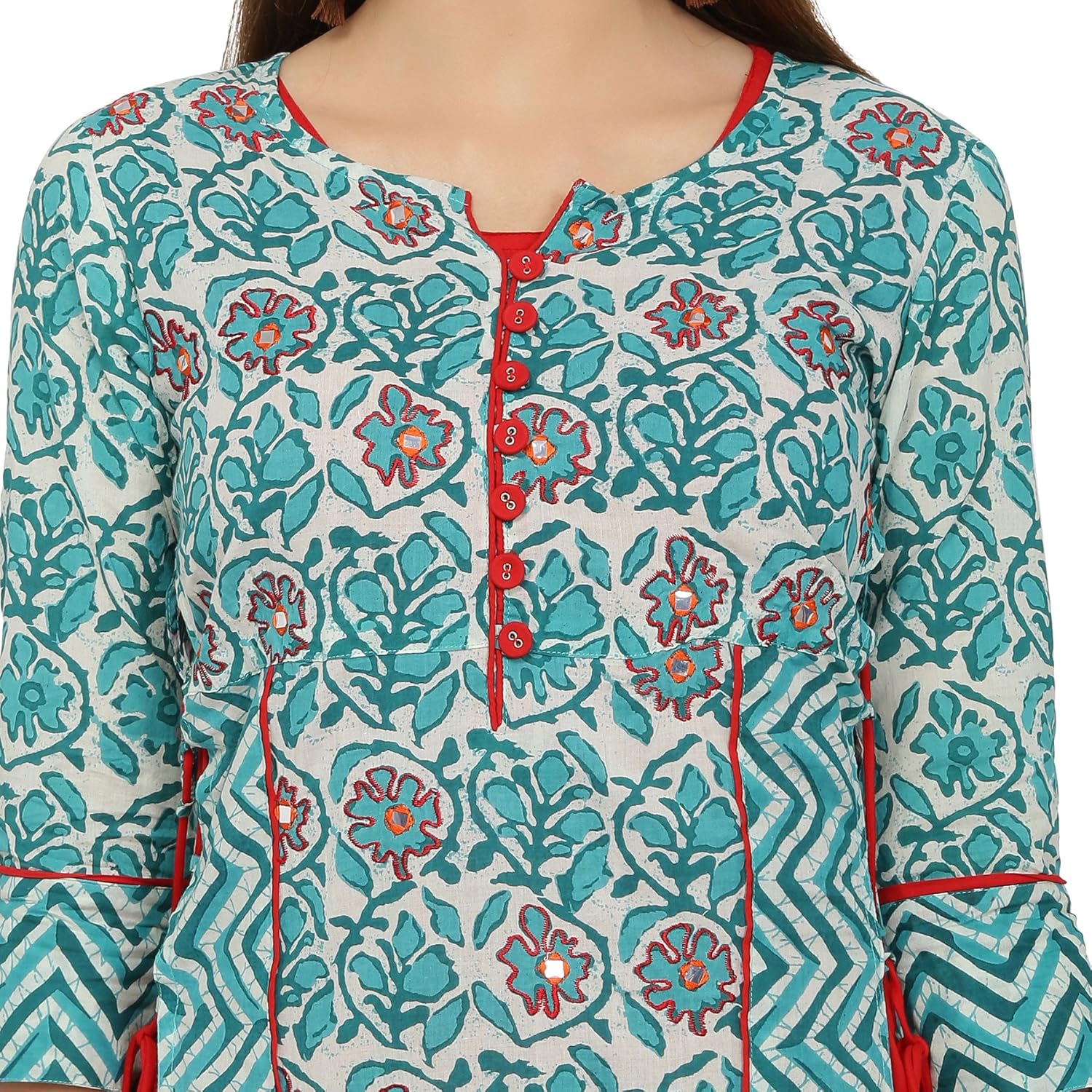 gulmohar jaipur women's cotton a-line kurta
