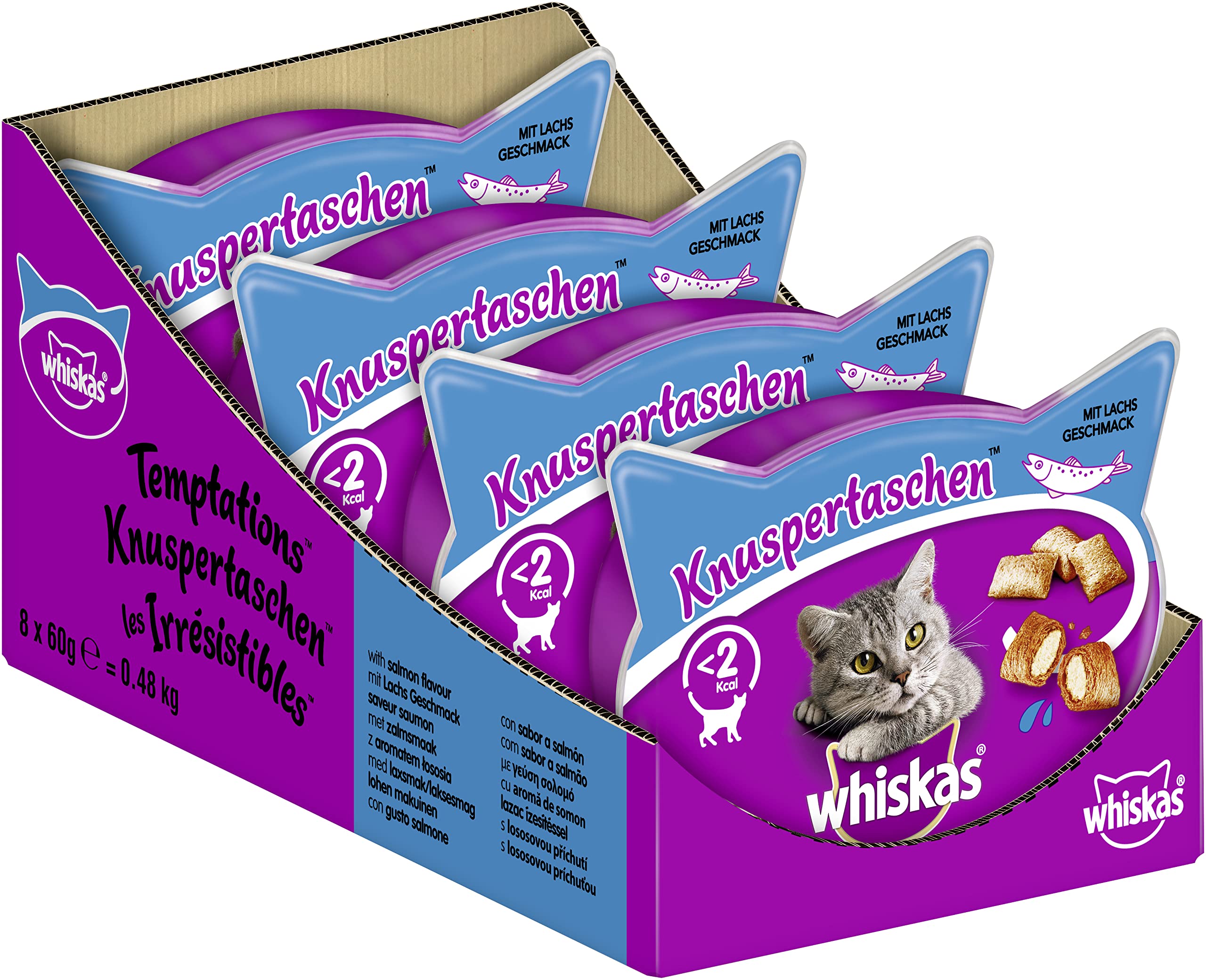 Whiskas Temptations Salmon, 60g - pack of 8