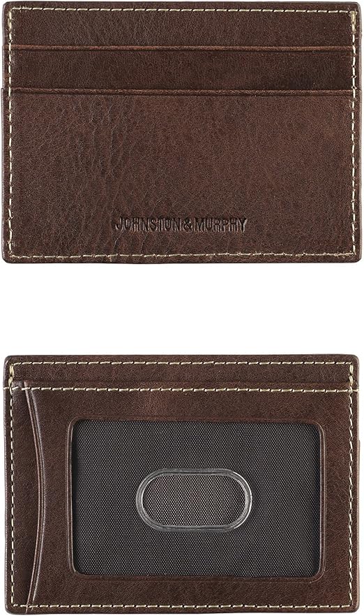 Johnston & Murphy Leather Weekender Case RFID Mens Wallet Brown at