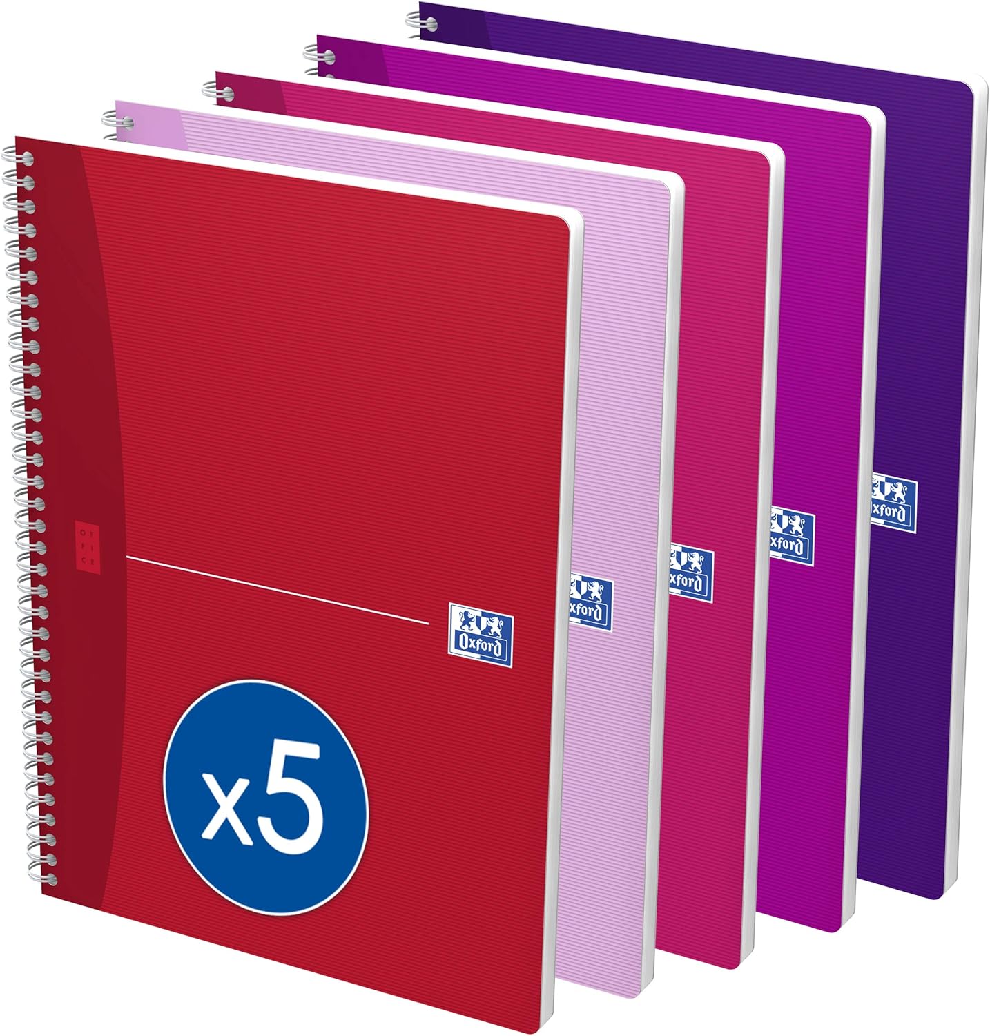 Oxford My Style Spiral Bound Notebook A4 180 Pages Pack of 5 Large