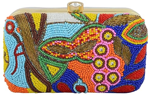 Tooba Handcrafted AB Womens Box Clutch (Multi-Color)