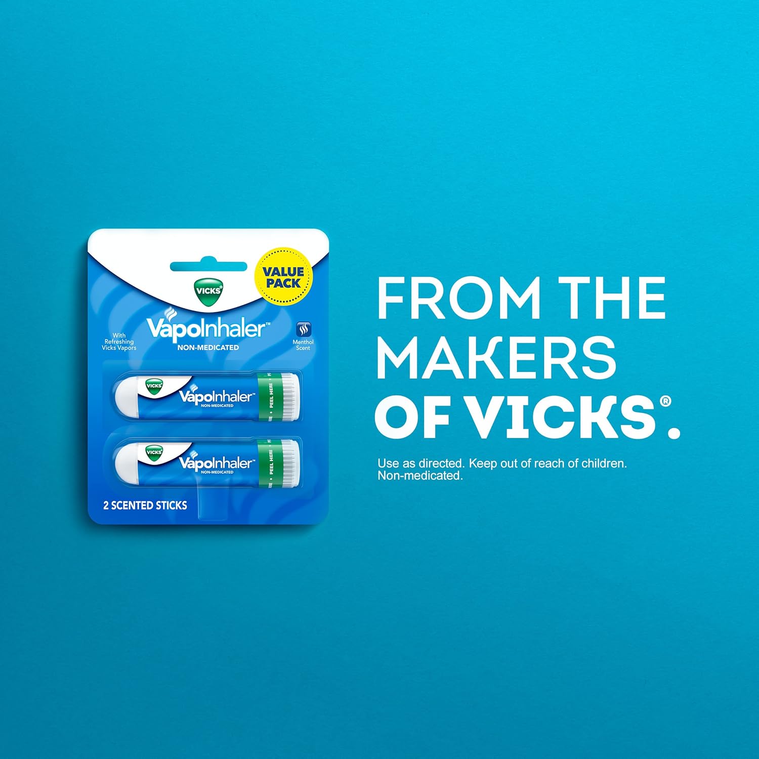 Vicks Vapoinhaler Portable Nasal Inhaler, 2 Count - Non-Medicated Vapors to Breathe Easy: Health & Personal Care