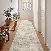 Restydon Rug Runners for Hallways Non Slip - 2x8 Runner Rug for Bedroom, Washable Runner with Rubber Backing, Soft Low-Pile Carpet for Kitchen, Laundry, Bathroom (2'x8', Beige/Ivory)