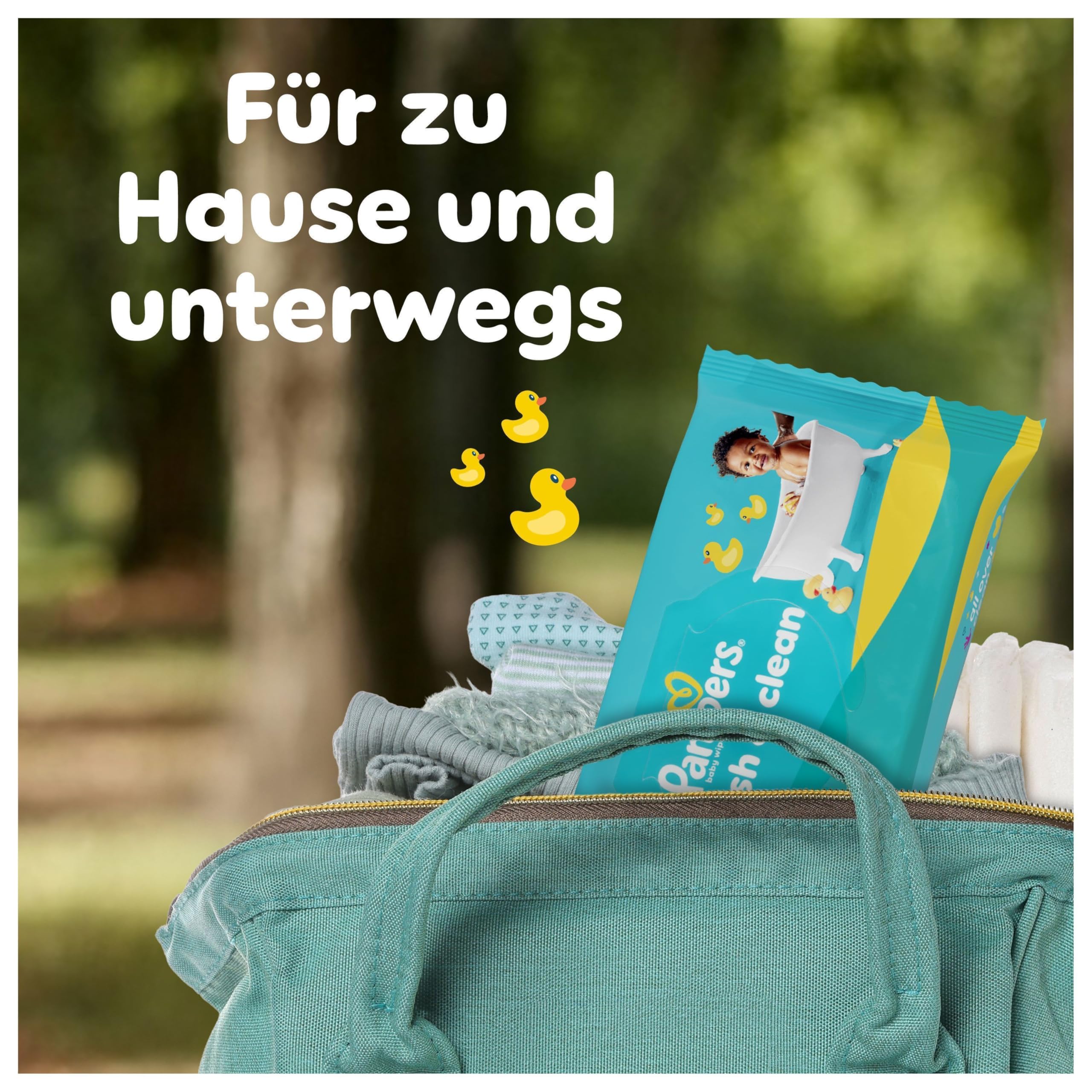 Pampers Fresh Clean Feuchttücher 15 Packungen mit 80 Stück, 1200 Feuchttücher, milder Duft, auch für Hände und Gesicht geeignet 6