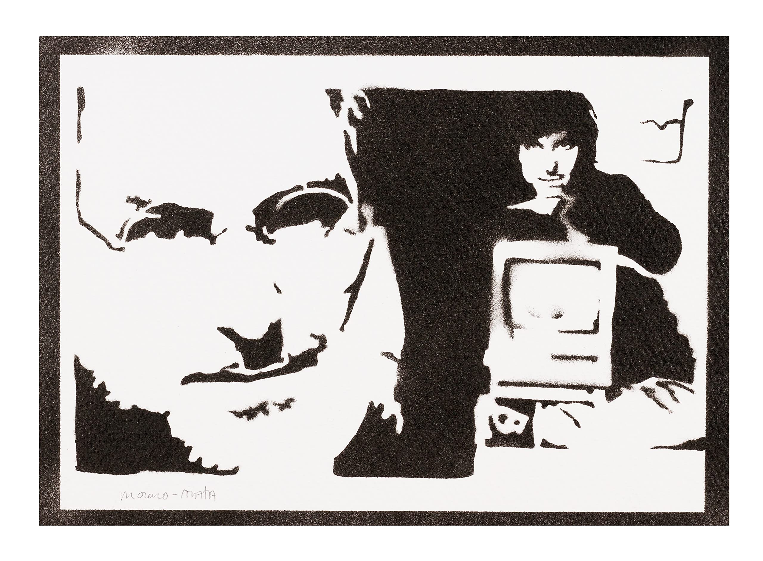 moreno-mata Real Handmade Graffiti Steve Jo... Poster Room Decor Home Wall Art Decoration Bedroom Gifts for Men and Women