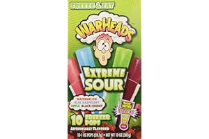 Warheads Extreme Sour Freezer Pops Freeze and Eat 10 Pops Pack of 2 (20 Pops Total)