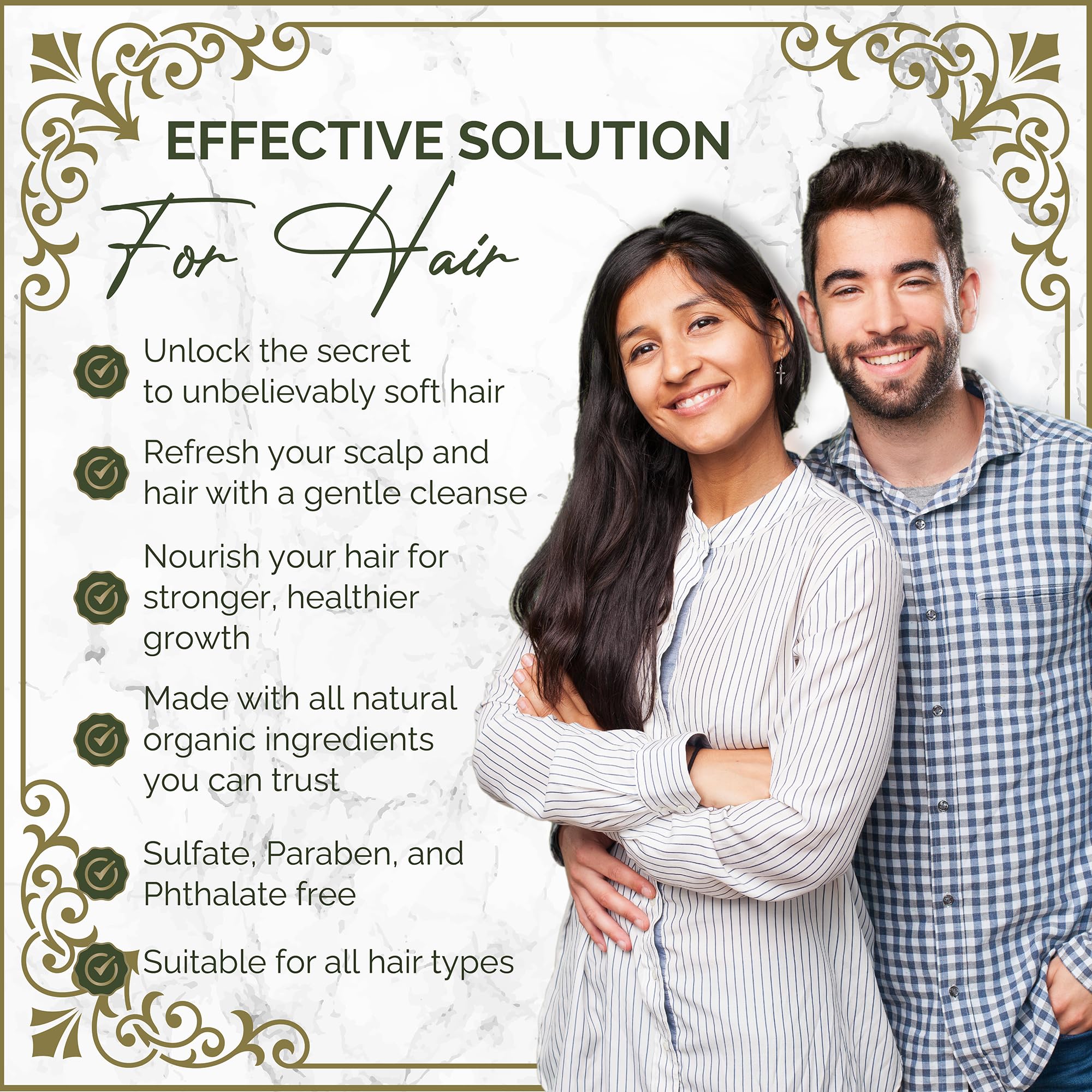 Shampoo & Conditioner | 100% Natural Anti-Dandruff & Anti-Hairloss Herbal Solution | For All Hair Types | Ayurvedic | 13.5 oz (x2)