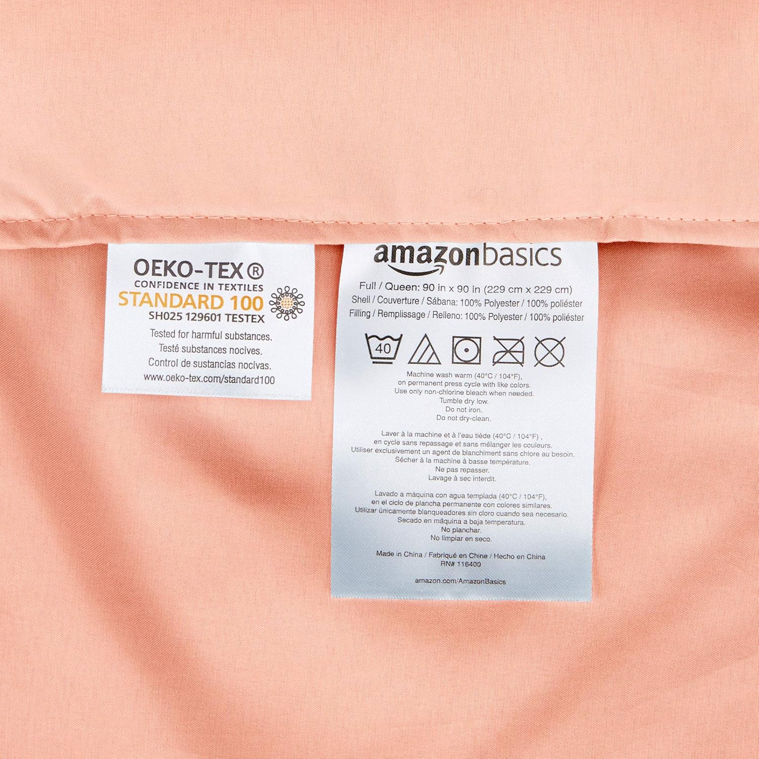 Basics Comforter Set, King, Blush, Microfiber, Ultra-Soft: Home & Kitchen