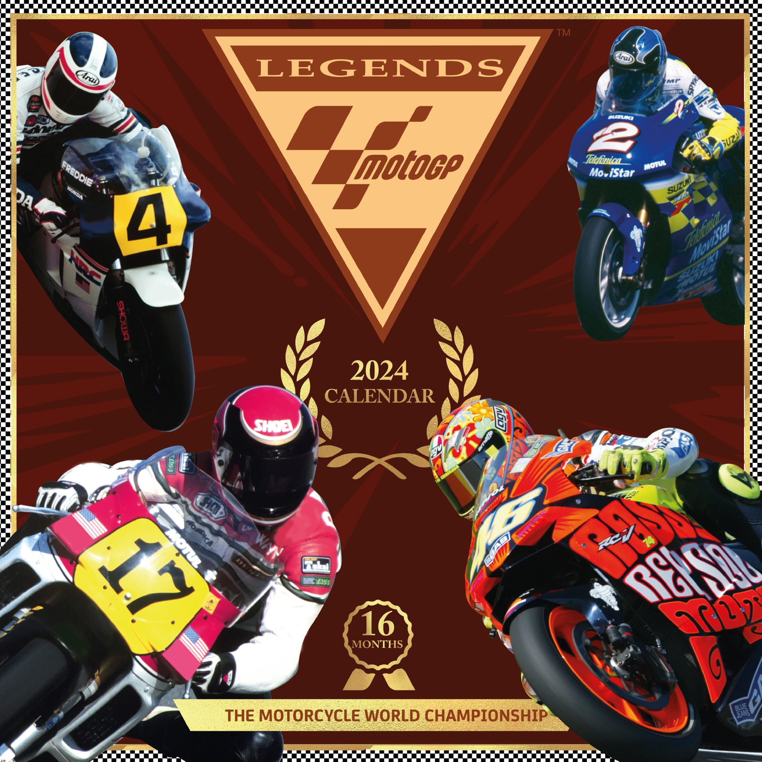 Moto GP Calendar 2024 - Month to a View Planner 30cm x 30cm - Official Merchandise