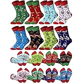 Shyyween 8 Pairs Christmas Chicken Socks for Adults & Teens, Funny Chicken Lover Gift Holiday Cotton Crew Socks Stocking Stuffers for Farmers Farmhouse Keepers