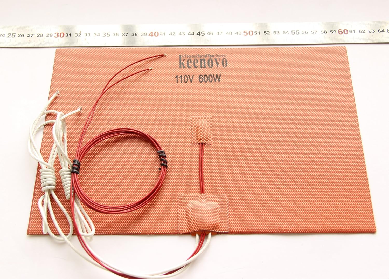 200 X 300mm (8" x 12" Approx.) 110V 600W, with 3M PSA & NTC 100K thermistor, KEENOVO Silicone Heater Mat/Pad,3D Printer HeatBed