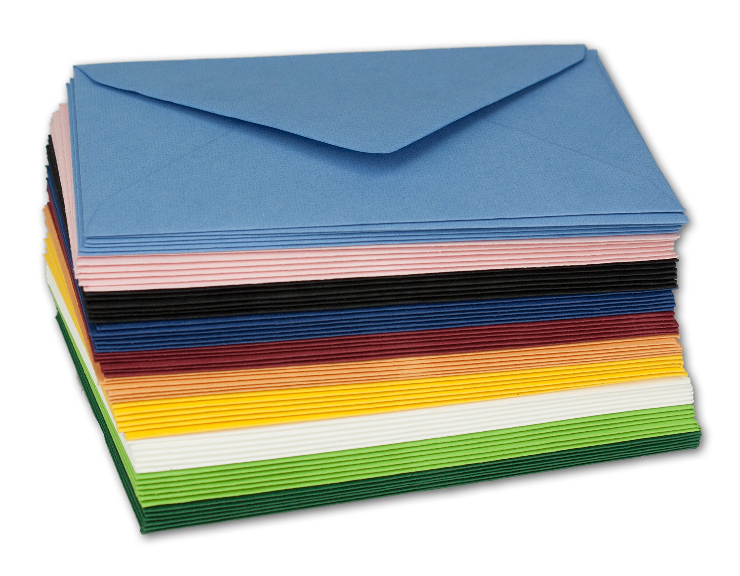 Coloured envelopes Mixed I DIN C7-81 x 114 mm I Colour Mix I Pack of 10 I Brand: Gustav Neuser 60 Stück Bunt - DIN C7