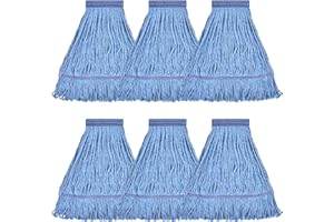 Matthew Cleaning Heavy Duty Mop Head Commercial Replacement for General and Floor Cleaning , Wet Industrial Blue Cotton Loope