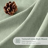 Shower Curtain Sage Green Linen Look 182x182cm with Metal Hooks view 2