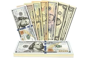 Alagoo 140 PCS Fake Money for Kids Pretend Play - Play Money for Teaching, Prop Money for Board Game, Moive, Magic