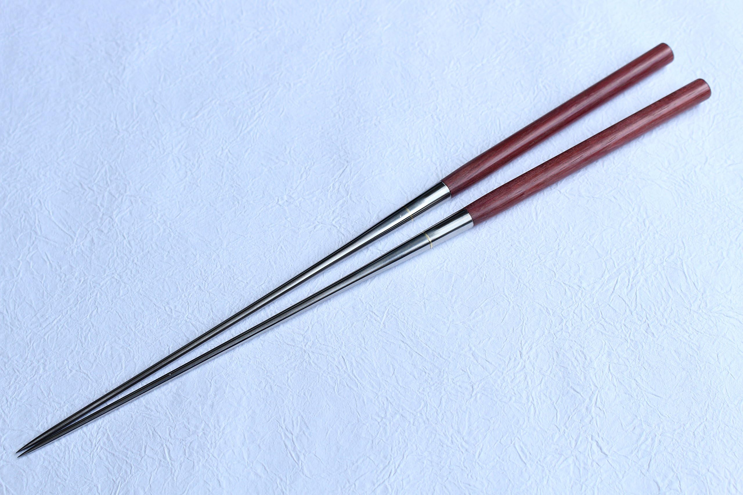 Ibuki Peltogyne spp Moribashi Chopsticks Honyaki quenching stainless Japanese Sushi Chef's Garnishing 7.1 inch (180mm)