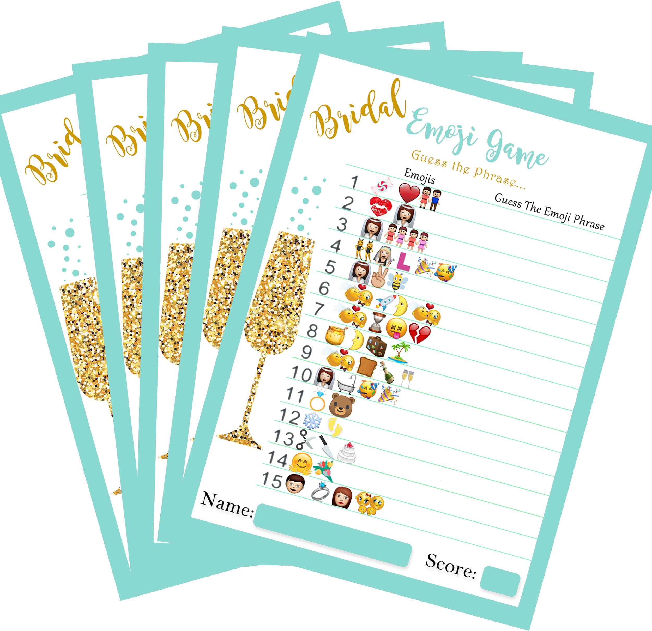 Rustic Robin Bridal Emoji Game- 'Duck Egg Blue' - 20 x A5 Sheets Perfect Hen Party Game if you are looking for a fun game to play on a night out on a hen do or bridal shower with the bride to be.