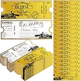 30 Pcs Christmas Polar Express Golden Tickets Bulk North Pole Train Believe Tickets Polar Express Decorations with Train Theme Xmas Polar Express Parties