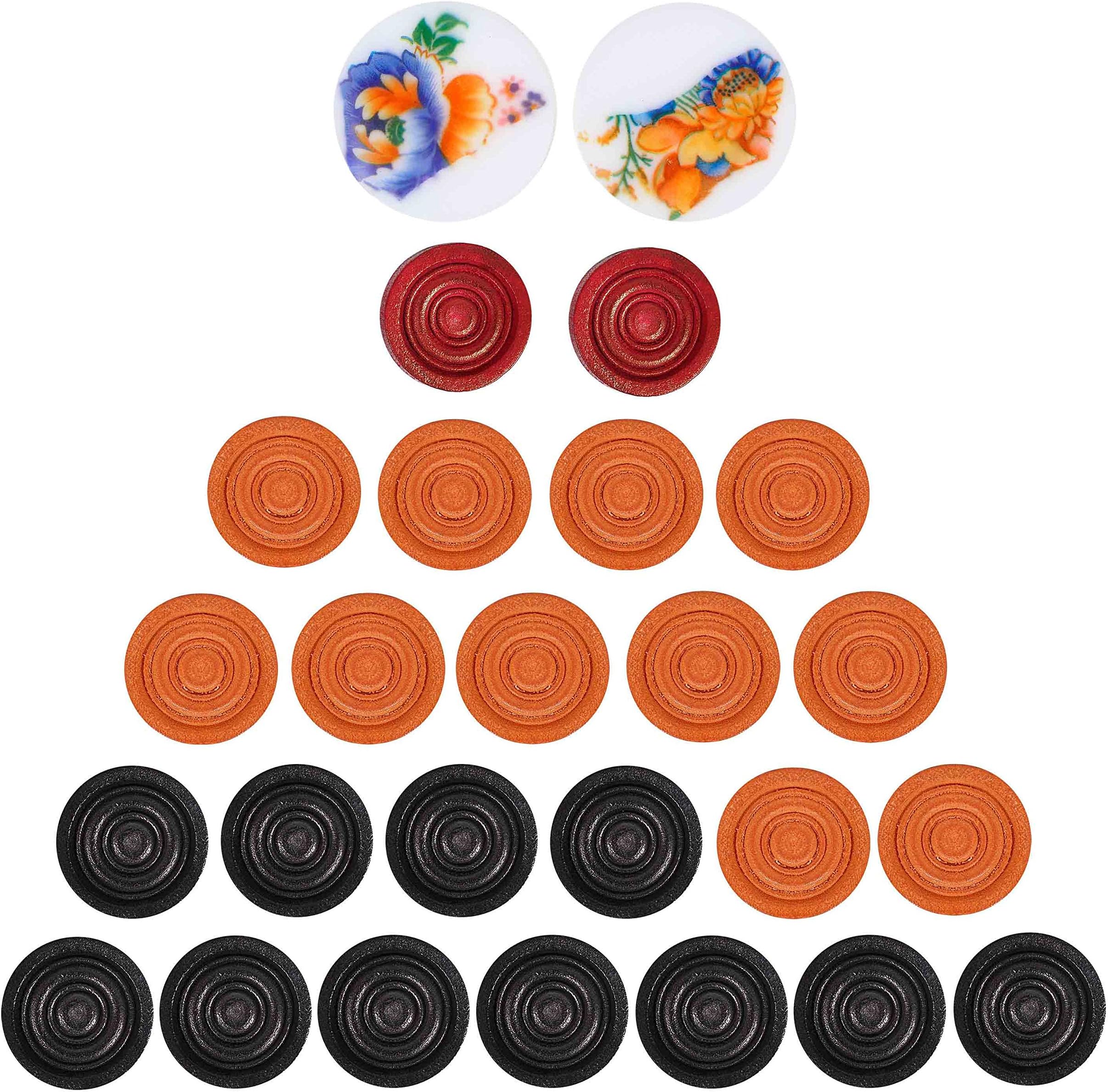 Grazzo Lightweight Large Carrom Board Coins Standard Size Training Fun 26 Large Carrom Coins and Strikers
