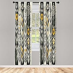 Ambesonne Nature Boho Window Curtains Pack of