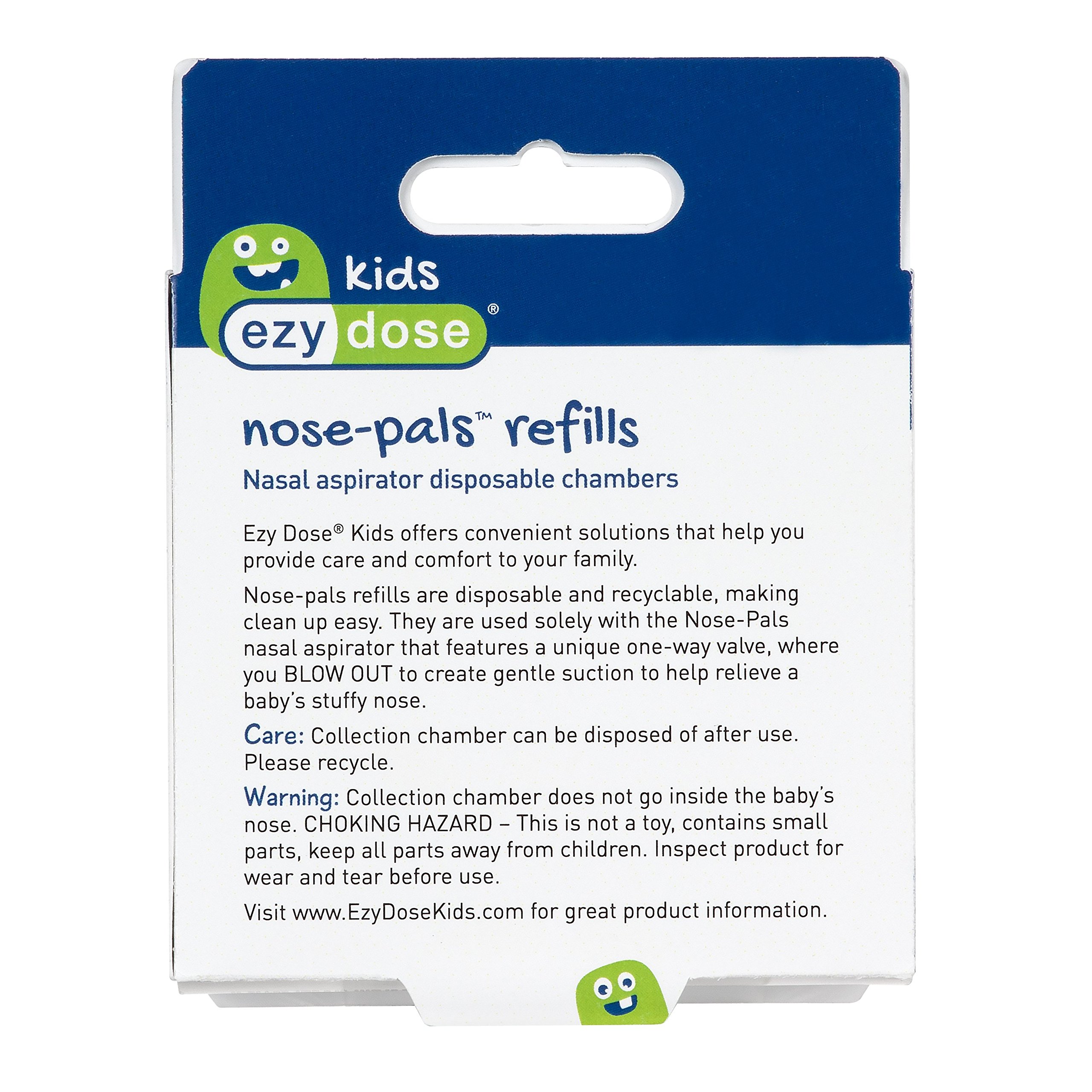 Ezy Dose Kids Nasal Aspirator Storage Refills, Sinus Relief and Mucus Sucker for Baby and Toddler, Nose-Pals, Convenient and Easy to Use, Disposable Chambers, BPA Free