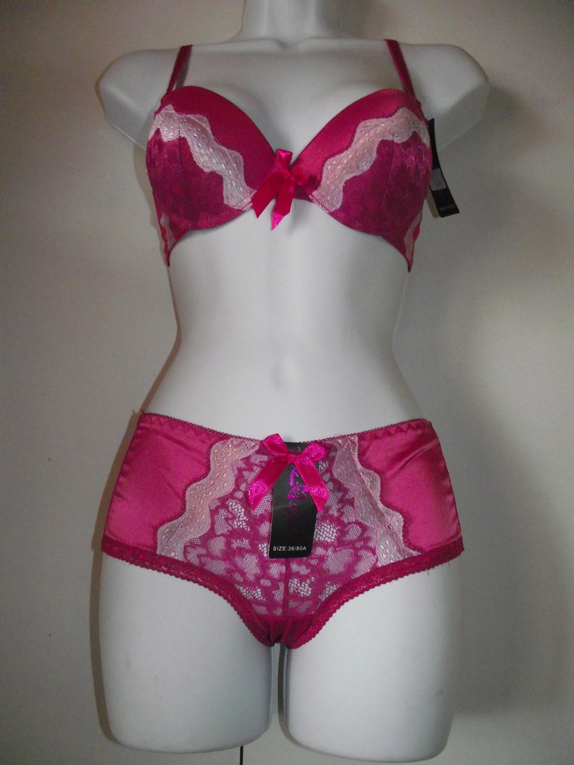 Fleur Papillon Set Bra + Panties Hat Turquoise or Fuchia Sizes