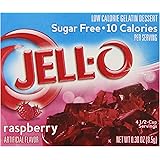 Jell-O Sugar-Free Gelatin Dessert, Raspberry, 0.30-Ounce (Pack of 6)