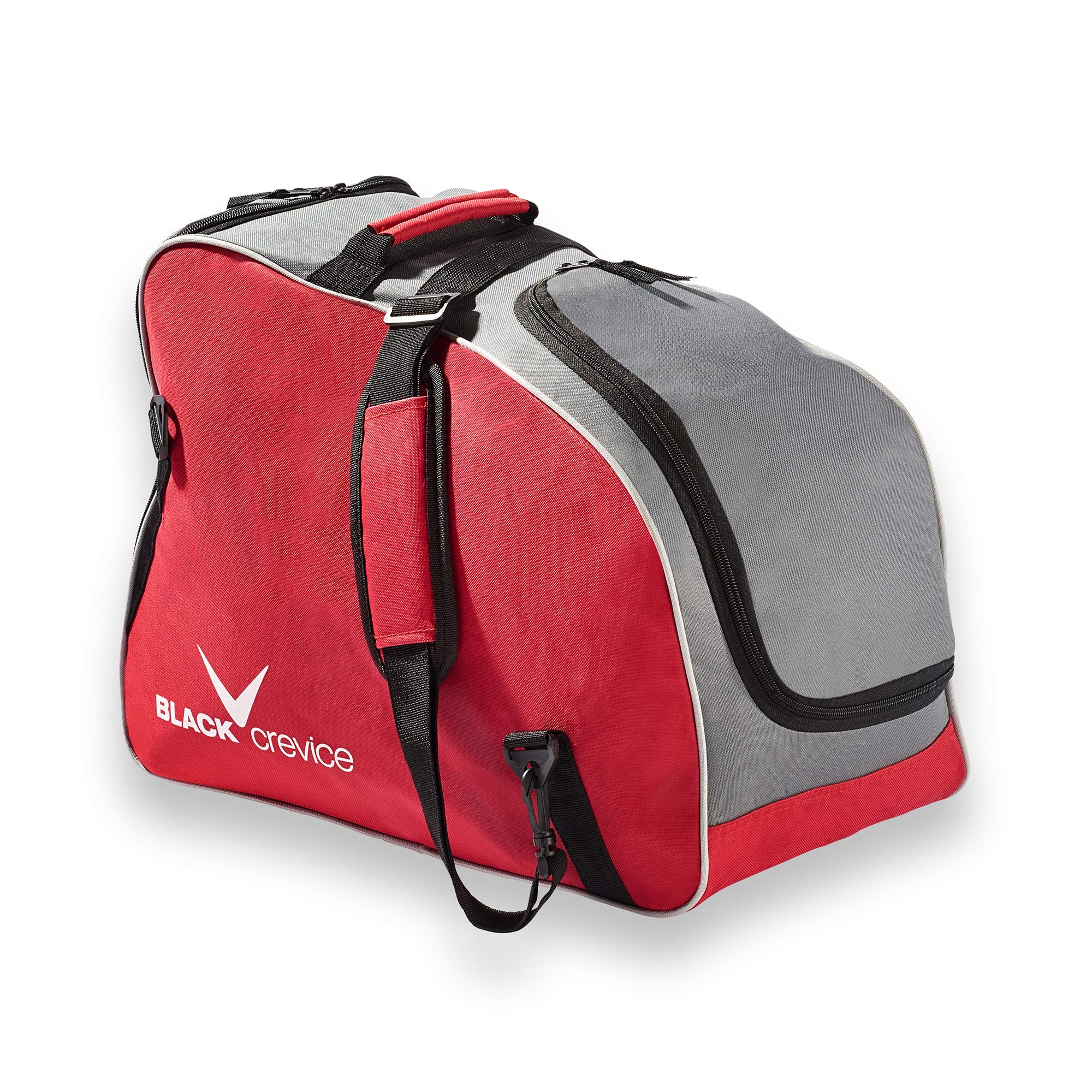 Black Crevice Ski Boot and Ski Helmet Bag, Red/Grey, One Size