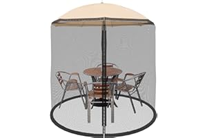 Mosquito Net for Patio Umbrellas - Bug Screen for 7.5ft Umbrella to Keep Out Insects - Zippered Mesh Cover with Weighted Bottom by Pure Garden