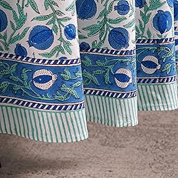 Ridhi Queen Blue 100% Cotton Round 120 Tablecloth