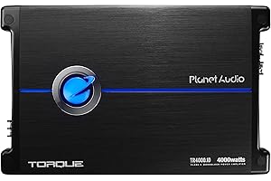 Planet Audio TR4000.1D Class D Monoblock Car Amplifier - 4000 High Output, 1 Ohm, Low Level Inputs, Low Pass Crossover, Hook Up to Subwoofer for Bass
