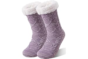 EBMORE Slipper Fuzzy Socks for Women Fluffy Cozy Cabin Winter Warm Soft Fleece Comfy Thick Socks with Grips