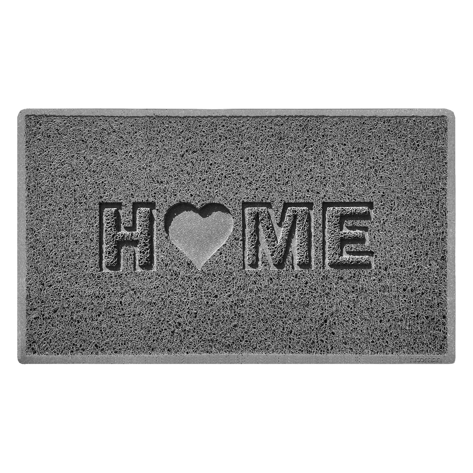 Nicoman LOVE at HOME Doormat 75x44cm - Quiet Gray｜Heavy Duty Non-Slip｜Indoor/Outdoor｜Barrier Dirt-Trapper Floor Mat｜Home Patio Garden Conservatory Door Mat｜Home Heart